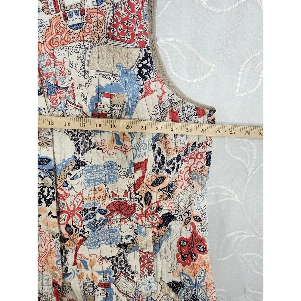 Quilt Sleeveless Womens Jacket Vest Dual Sided Lightweight Cotton XL - Picture 3 of 7